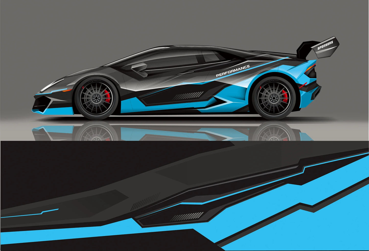 Full Body Racing Car Graphic Decal Vinyl Wrap Modern Design Vector Image Car Full Wrap Sticker Decorative Car Decal 300*60cm
