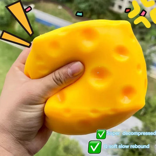 Super Soft Cheese Squishy Stress Relief Squeeze Toy Slow Rising Calming Fidget Toy for Anxiety for Adults Kids Cute Kawaii