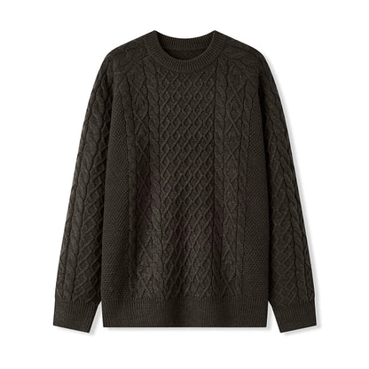 Semir Knitted Sweater Men 2024 New Winter Inner Wear Solid Color Cable Knit Sweater Couple