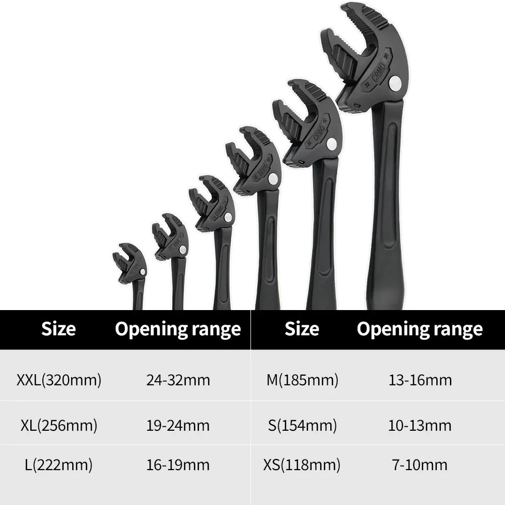 Heavy-Duty Industrial Crab Claw Wrench - Quick-Adaptive Ratchet, Wide Jaw Adjustable Tool for Automotive Repair, Plumbing