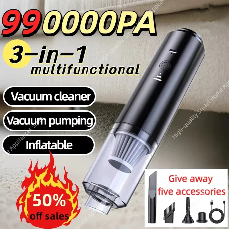 2026 New Powerful Vacuum Cleaner With No Dead Angle Smart Home Inflatable Cordless Handheld Vacuum Suction