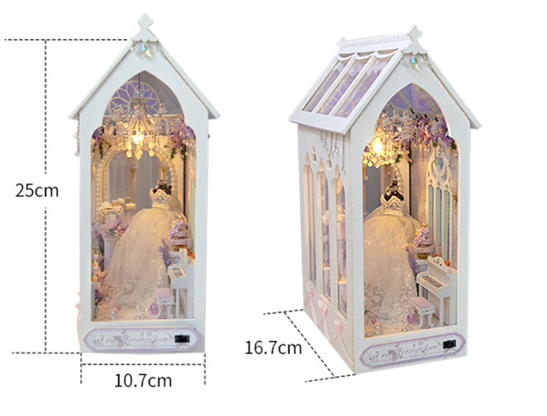 DIY Book Nook Doll House Wooden Case Miniature Furniture Dollhouse Bookshelf Shelf Insert Toys for Children Girls Birthday Gifts