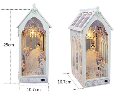 DIY Book Nook Doll House Wooden Case Miniature Furniture Dollhouse Bookshelf Shelf Insert Toys for Children Girls Birthday Gifts