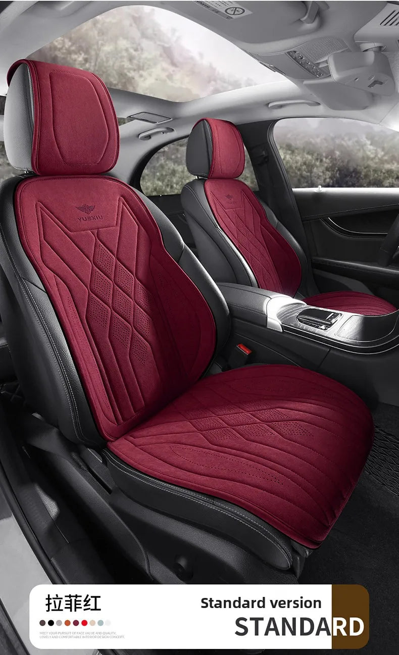 Perforated Suede Seat Cover Universal Four Seasons Cars Seats Covers Breathable Seat Non-slip Luxury Car Rams Latex Seat Cover