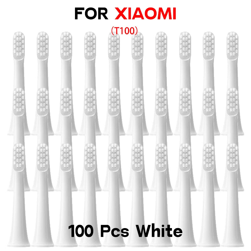Brush Heads for XIAOMI T100 20/50/100Pcs Sonic Electric Toothbrush Soft DuPont Bristle Brush Vacuum Nozzles Refills