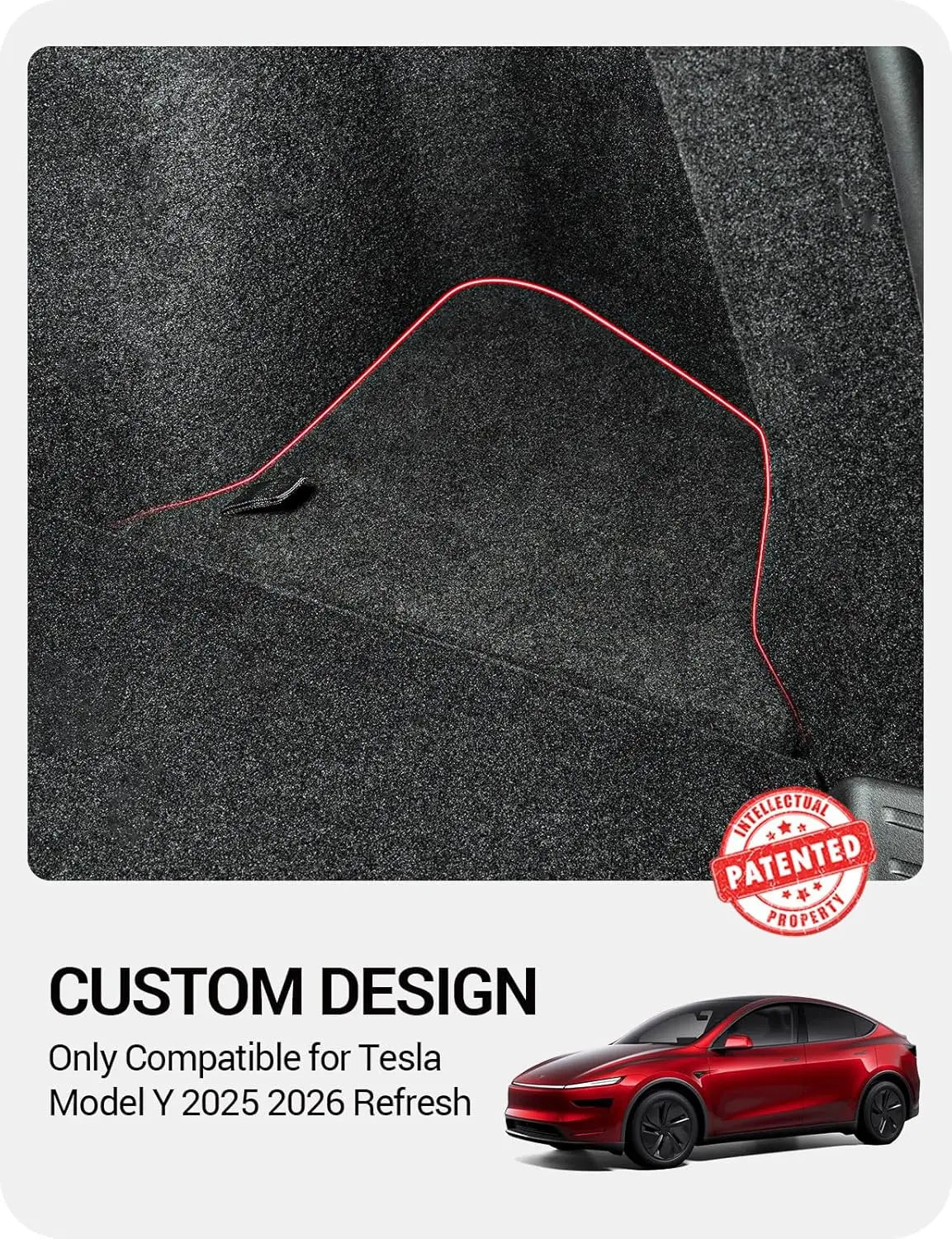 For Tesla Model Y Juniper 2025 2026 Launch Trunk Side Storage Box Boot Organizer Flocked TPE Mat Anti-dirty Travel Accessories