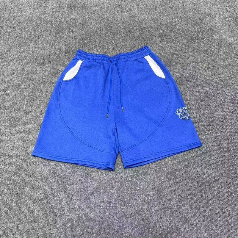 Mertra American Street Style Embroidered Logo Men's And Women's Loose Straight Leg Short Pants Casual Summer Color Block Shorts