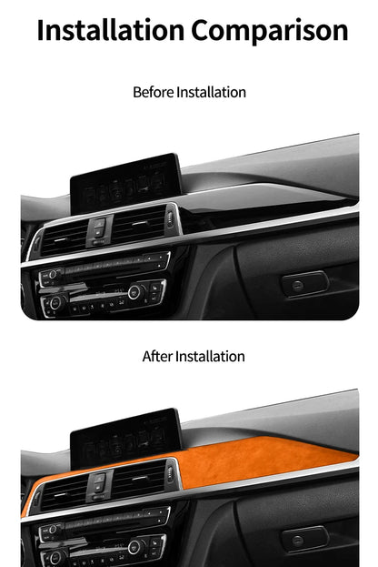 For BMW F30 F32 F34 Center Console Dashboard and Instrument Panel Trim Sticker Car Interior Tuning Accessorie Made of Alcantara