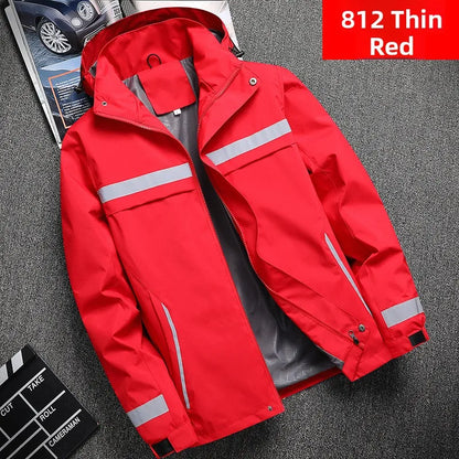 Thickened Fleece Lined Cotton Jacket for Men Work Site Reflective Winter Labor Protection Outerwear Cold Resistant Coat Print...