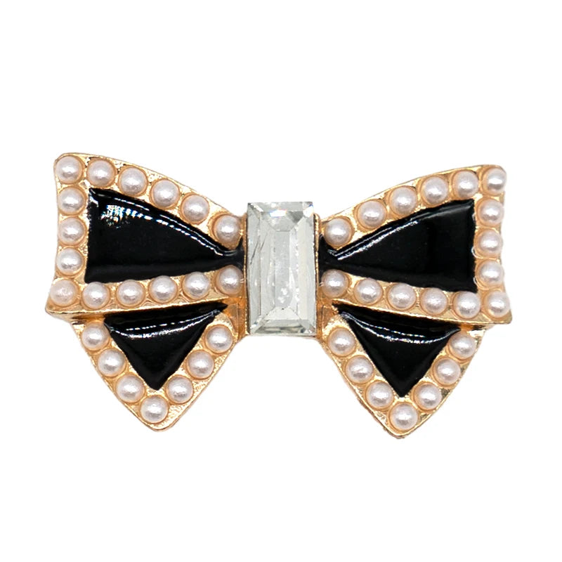 1/20pcs Black Metal Shoe Charms Bling Flower Luxury Bag Perfume Shoe Accessories Women Men Clog Buckle Sneaker Sandal Decoration