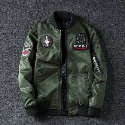 Coat Men's Air Force Pilot Jacket MA1 Autumn/Winter Baseball Suit Trendy Brand Double Sided Thickened Large
