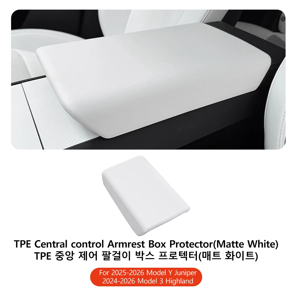 YZ  For Tesla Model Y YL Juniper Model 3 Highland TPE Armrest Cover Soft Case Center Arm Rest Pad Anti-scratch 2026 Accessories