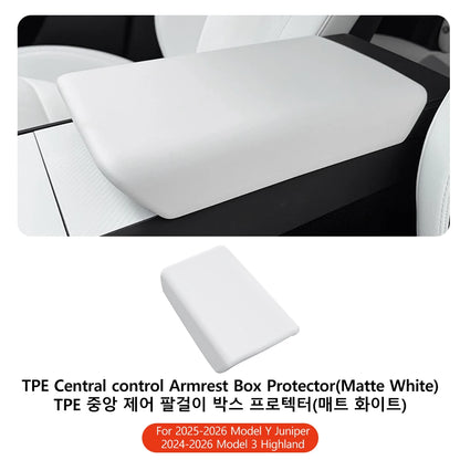 YZ  For Tesla Model Y YL Juniper Model 3 Highland TPE Armrest Cover Soft Case Center Arm Rest Pad Anti-scratch 2026 Accessories