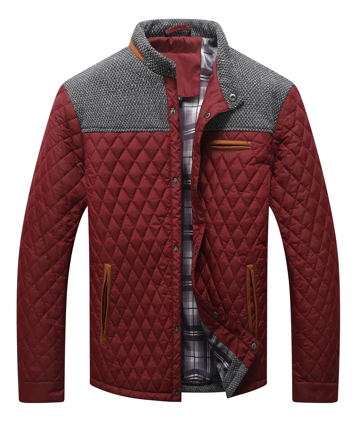 Men's Jackets Casual Coat Diamond Quilted Puffer Down Lightweight Casual Button Down High Quality Overshirt Us Size