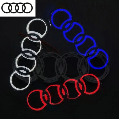 18*5.8CM is suitable for 5D Audi refitting personalized decorative light Q3 A3 Q5 TT A5 A8 rear logo LED light emitting logo.