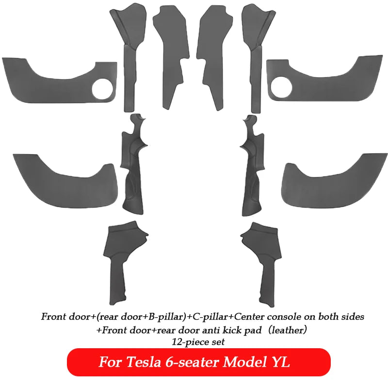 For Tesla Model Y L Launch 2025 2026+ Back Seat Cover 2PCS Leather Protector Wear-Resistant Kick Seatback Mats Accessories