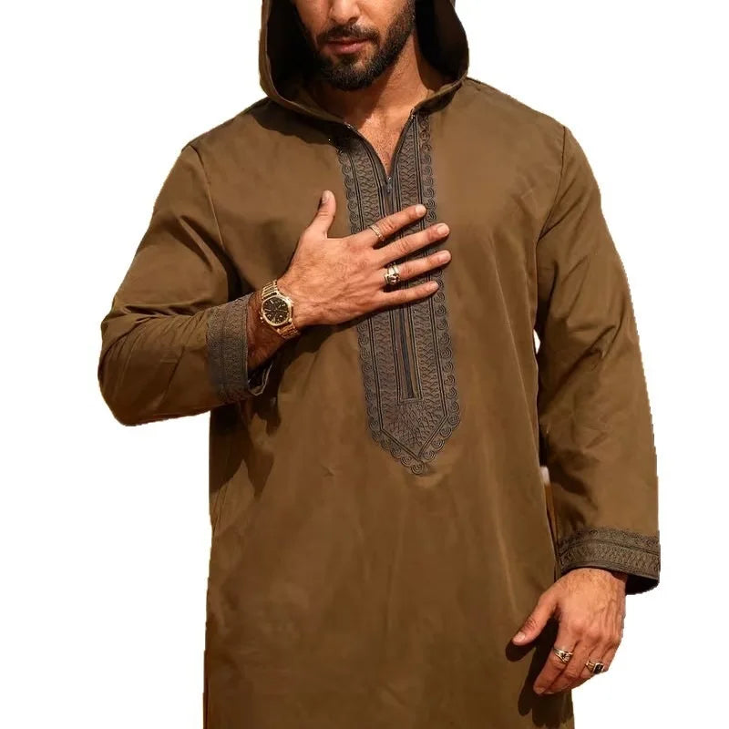 Vintage Embroidered Men's Islamic Robe Elegant And Elegant Specially Designed For Worship Ceremonies