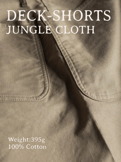 Non Stock USN Deck Utility Work Pants 12oz Cotton Jungle Cloth Vintage Military Style Men's Summer 4-Pocket Bermuda Shorts