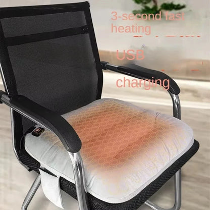 Adjustable Temperature Graphene Seat Cushion Car Winter Plush Seat Cushion 12V Universal Warm USB Electric Heating Seat Cushion