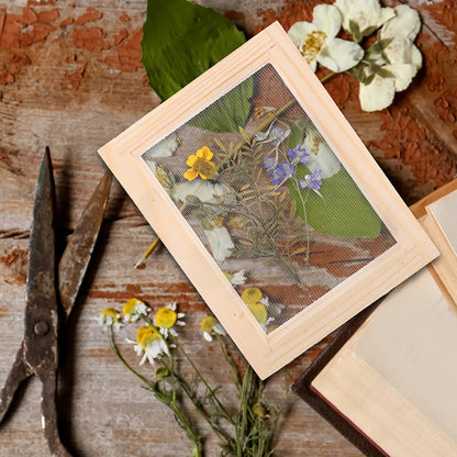 4Pcs Wooden Screen Mold for Papermaking DIY Paper Craft Frame Kit Smooth Finished Surface Safe for Kids Dried Flower Paper