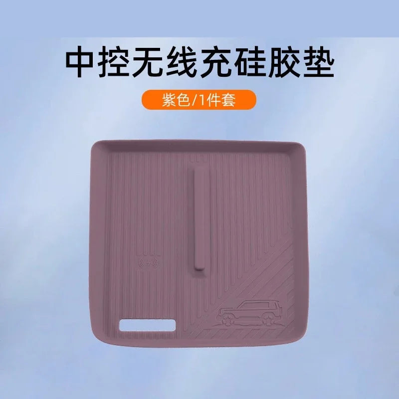 For Chery ICAR V27 2026 Silicone Cup Holder Mat Wireless Charging Anti Slip Pad Tailgate Storage Box Interior Accessories Kit