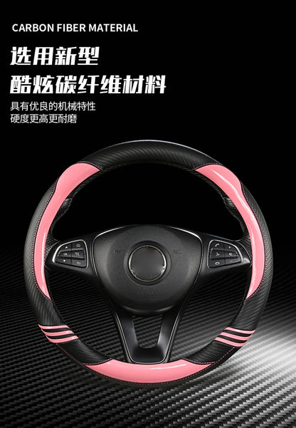 Carbon Fibre Car Steering Wheel Cover For Seat Leon 5F Mk3 2013-2022 Ibiza 6J 2022 Tarraco Arona Ateca Alhambra Auto Accessories