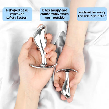 Metal Anal Plug P Spot Stimulator Prostate Massager Wear Outdoors Butt Plug Wearable Sex Toys for Men and Women Adult Sex Toys