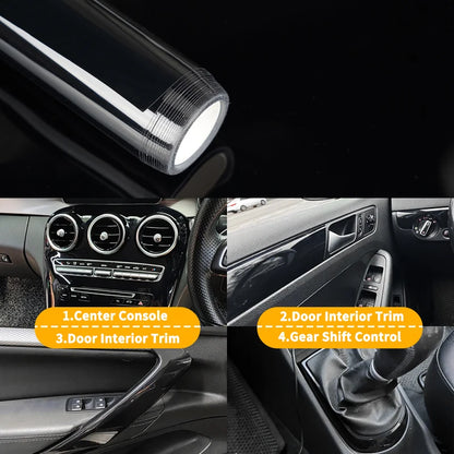 Super Glossy Black PPF Car Wrap Vinyl Film Self-Adhesive Sticker Car wrapping Film Vinyl Roll With Air release