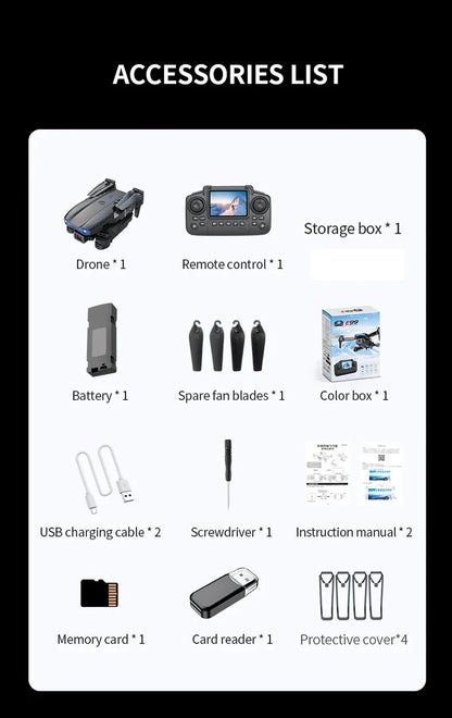 E99 Pro Drone Screen remote control Quadcopter Remote Four Axis Aircraft 8K HD Photography UAV Altitude Fixation Helicopter Toy