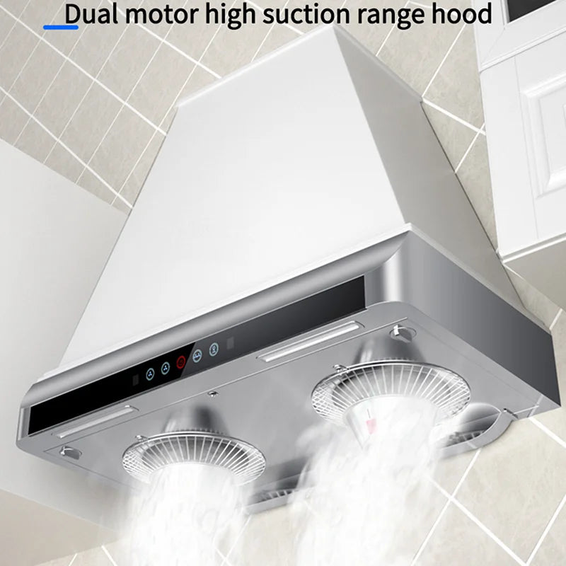 Ultrathin Range Hood For Kitchen Top Suction Dual Motor Strong Suction Force Kitchen Ventilator Energy Conservation Wide 710mm