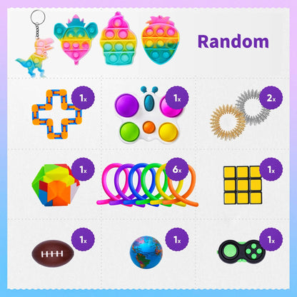 50/100 Pcs Fidget Toys, Party Favors for Kids 14+, Stocking Stuffers, Bulk Sensory Toys for Classroom Treasure Box Prizes