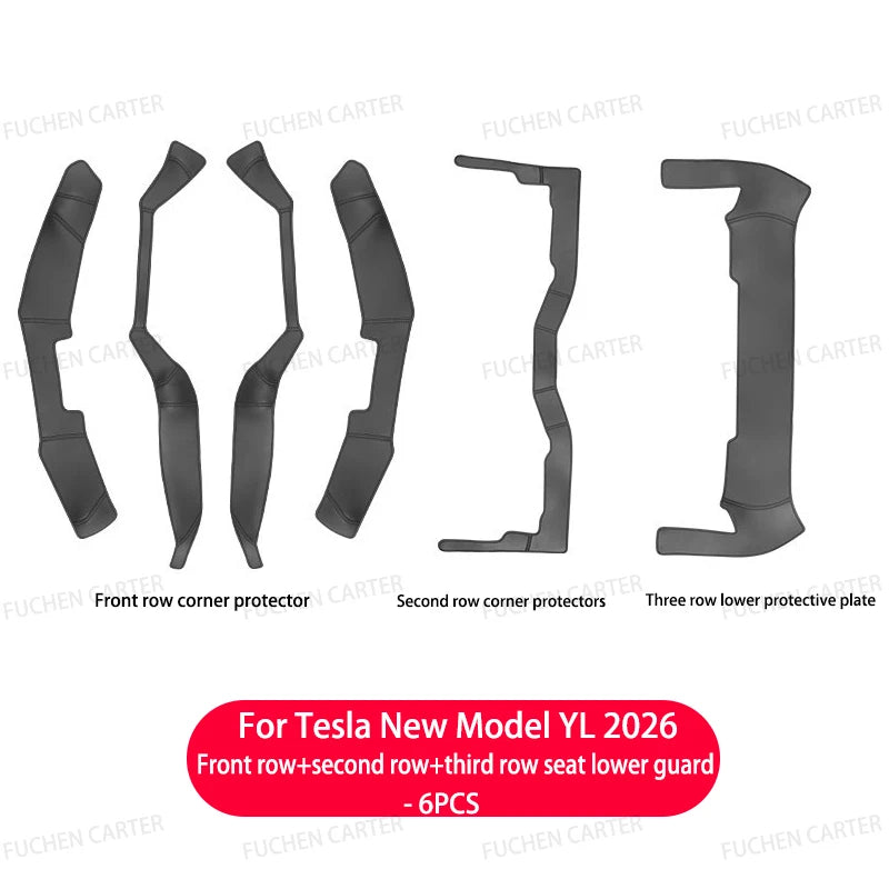 For Tesla NEW ModelYL2026 Leather Front Rear Door Sill Protector Threshold Strip Anti-kick Guard Panel Waterproof Pad Accessorie