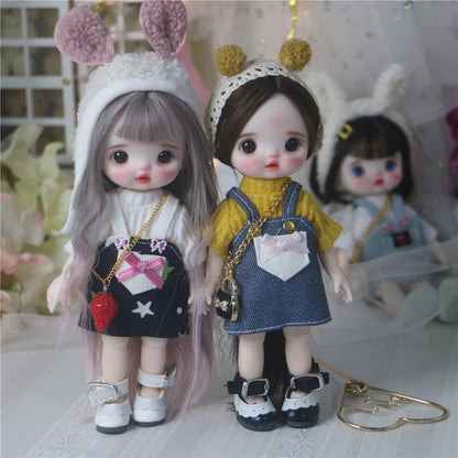 Original Bjd Diy Dress Up Doll 1/8 Joint Mobility Fashion Princess Doll 3d True Eye Girl.S Birthday Full Set Accessories Gift