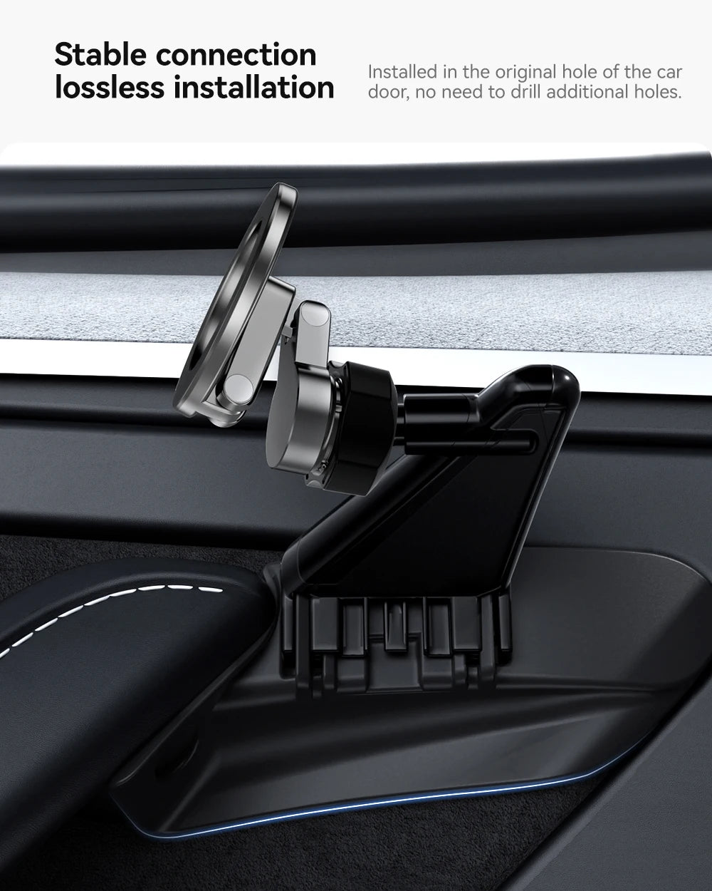 YZ For Tesla Model 3 Y Highland Juniper Door Handle Magnetic Car Phone Holder 360 Degree Rotation Metal Car Mount for All Phones
