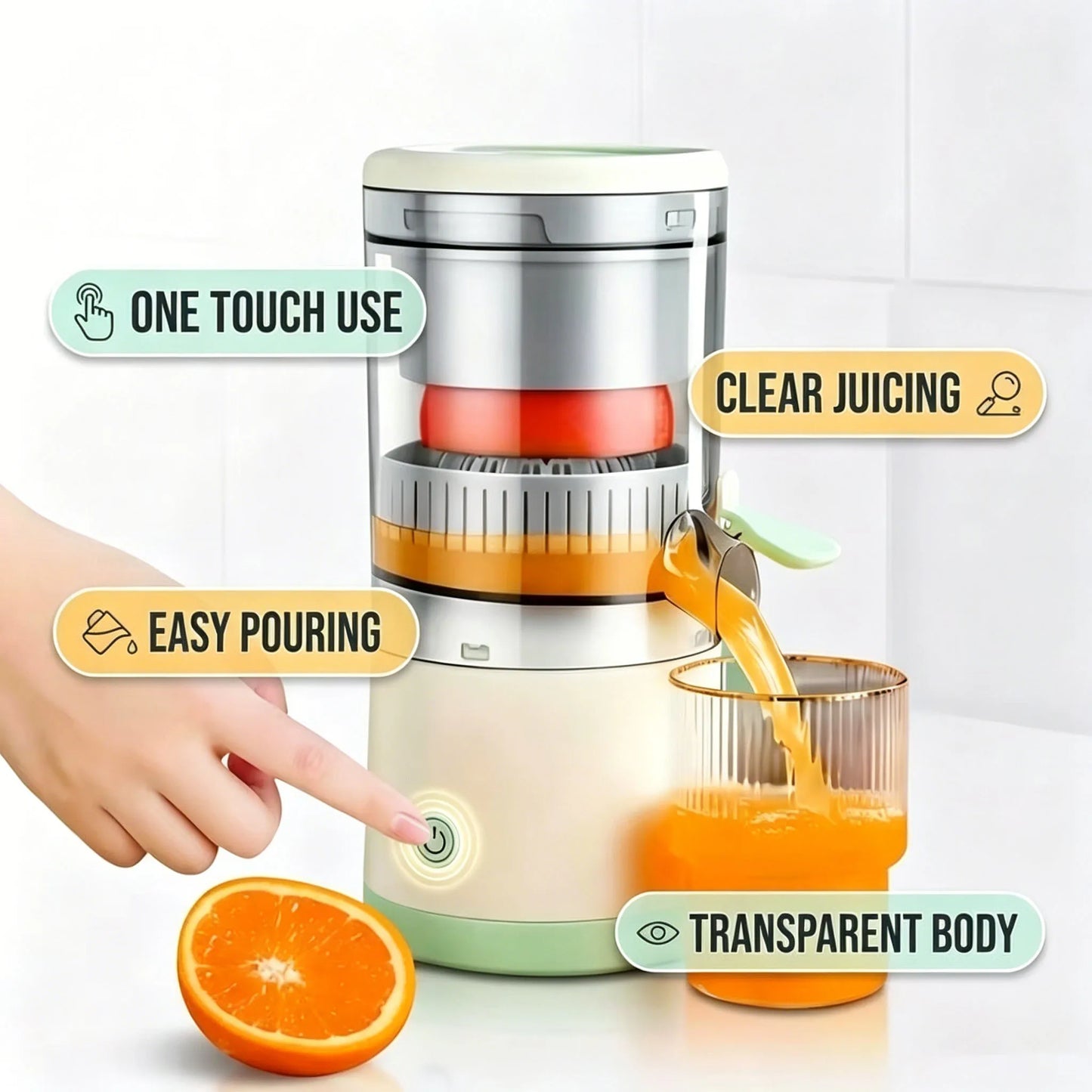 Portable Juicer Extractor Fully Automatic Fruit Household Juicer Automatic Orange Lemon Juice USB Charge Extractor Extruder