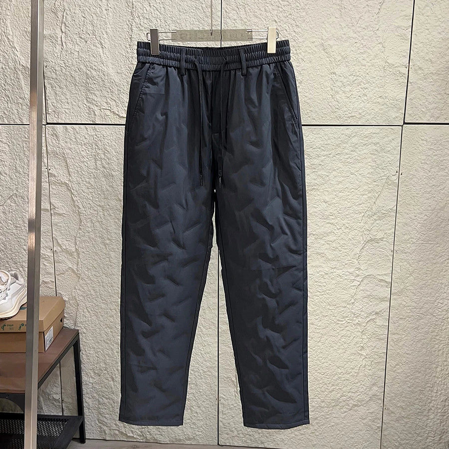 High-End Seamless down Trousers Men's Outdoor Waterproof Lightweight Warm Straight Leg Duck down Pants Fashionable Autumn Winter