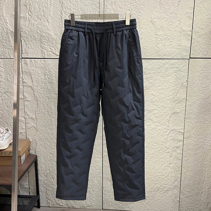 High-End Seamless down Trousers Men's Outdoor Waterproof Lightweight Warm Straight Leg Duck down Pants Fashionable Autumn Winter