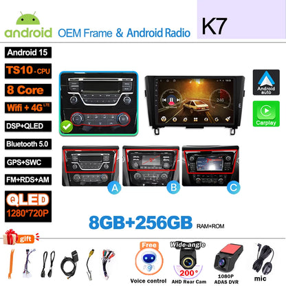 Car Radio For Nissan X-Trail Qashqai 2 J1T32 Qashqai J10 J11 2014 2015 2016 2017 2018 2019  Wireless WIFI GPS Carplay Auto DVD