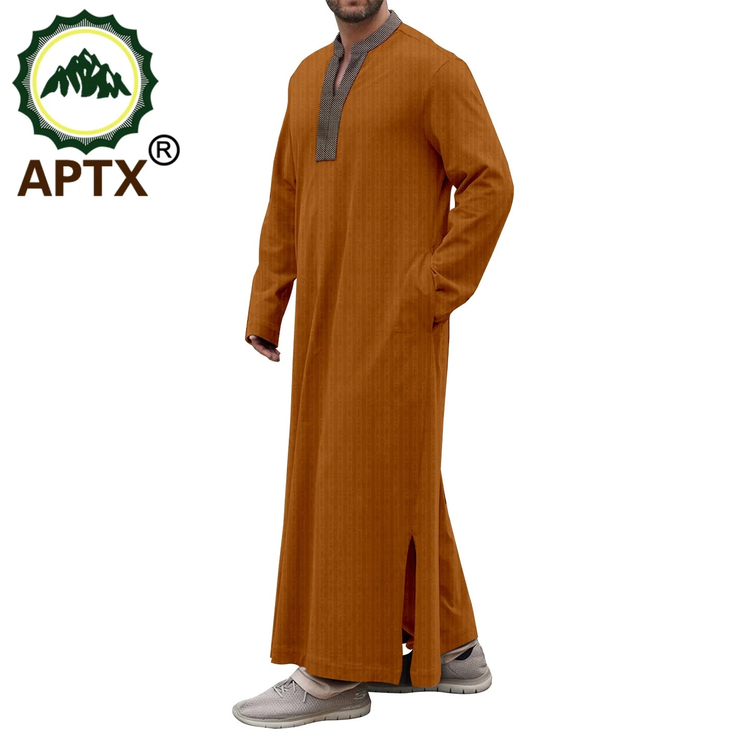 Muslim Mens Robe Africaine Jubba Thobe Muslim Robe Long Sleeve Coat Saudi Arab Kaftan Middle East Islamic Clothing 2416102