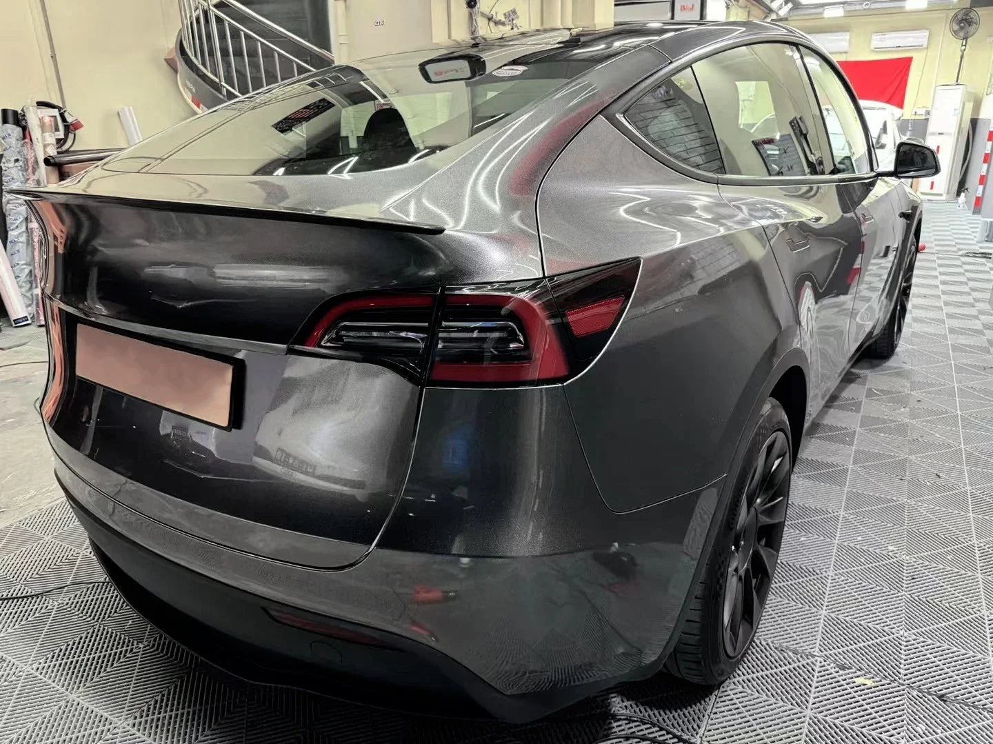 Car Satin Metalliced Graphite Grey Sticker Waterproof Air Release DIY Stickers Car Adhesive Vinyl for Auto Motorcycle Body Decor