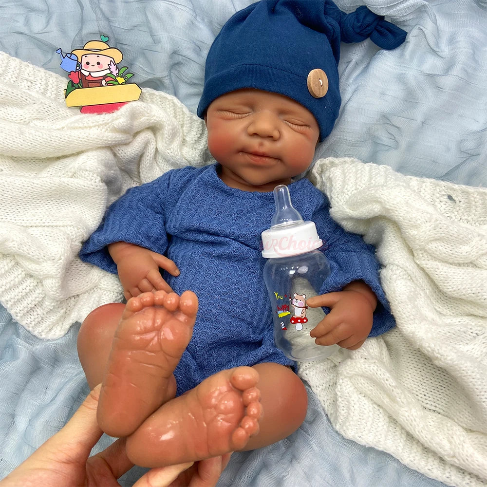 20Inch Hand-Painted Silicone Reborn Baby Girl/Boy Realistic Skin Texture Can Use Pacifiers Doll for Adult Collectors and Display