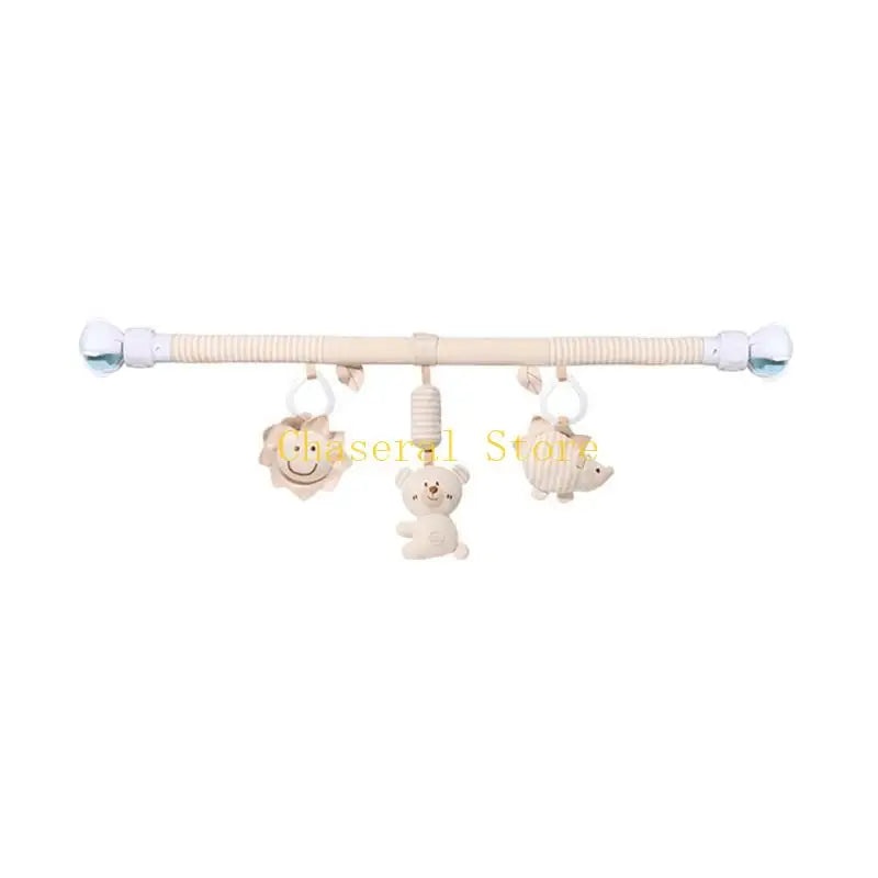 Soft Plush Baby Stroller Hanging Bell Toy Organic Cotton Infant Crib Mobile Machine Washable Sensory Development Activity