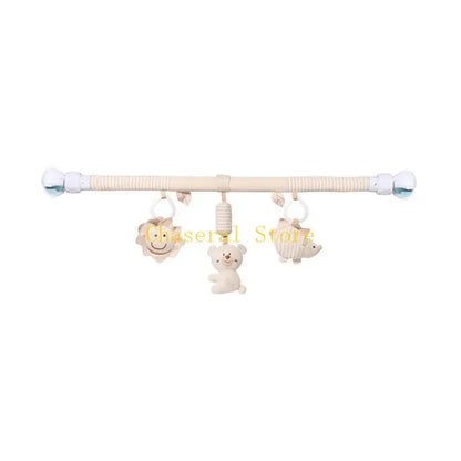 Soft Plush Baby Stroller Hanging Bell Toy Organic Cotton Infant Crib Mobile Machine Washable Sensory Development Activity