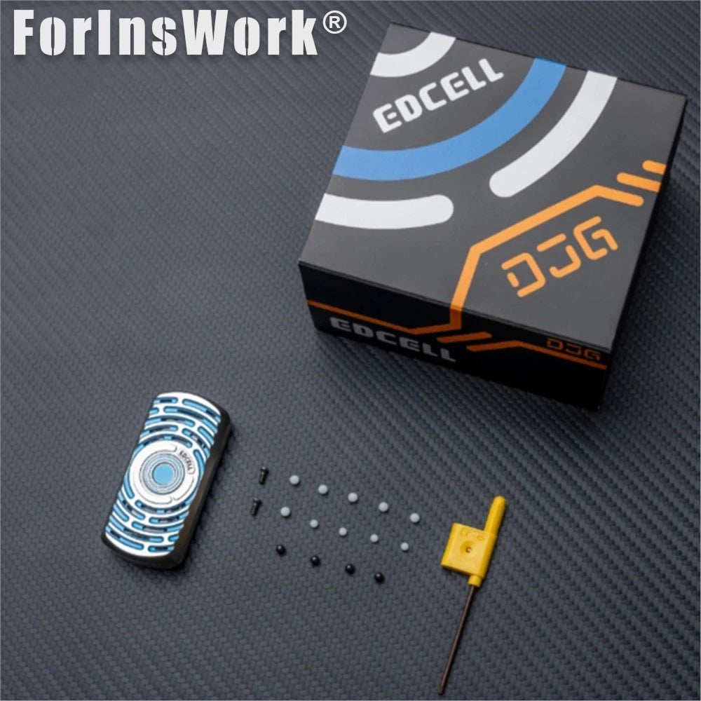 DJG & EDCELL Dexjelly Tuning Fork Poker Push Slider Anodic Oxidation Of Titanium Slider Fidget Stress Toys
