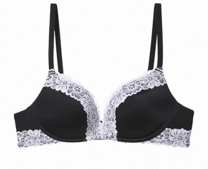 Ladies Comfort Gathering Wireless Bra A To C Cups, Soft Lace Alluring Style, Natural Bust Enhancement for Petite Figures, S-XL