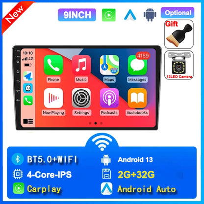 Universal 7"/9"/10“ 2DIN Android 13 4+64G Car Stereo Carplay Android Auto GPS Navigation Bluetooth FM RDS Radio WIFI Touchscreen