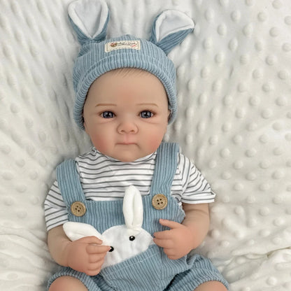 BZDOLL 18inch 45cm Full Vinyl Reborn Baby Doll Lifelike Handmade Birthday Gift For Kids Dress Up Bedtime Play Toy