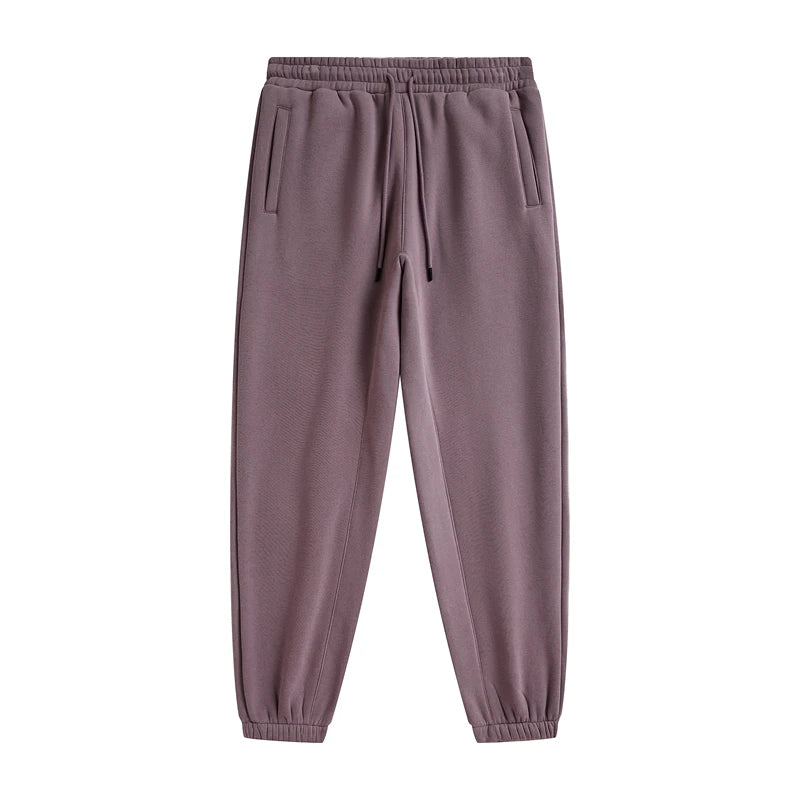 ZODF Trendy Men 345gsm Fleece Sweatpant Unisex Solid Color Loose Retro Hip Hop Winter Joggers Pants Brand Clothes HY0005