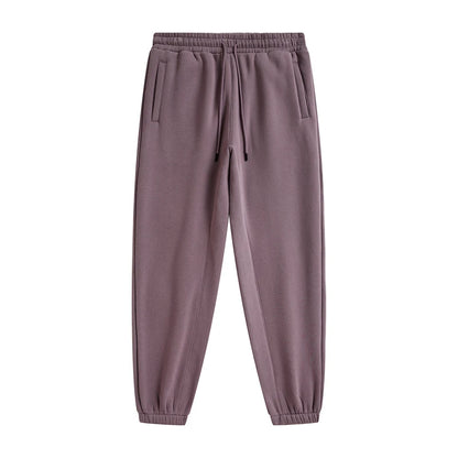 ZODF Trendy Men 345gsm Fleece Sweatpant Unisex Solid Color Loose Retro Hip Hop Winter Joggers Pants Brand Clothes HY0005