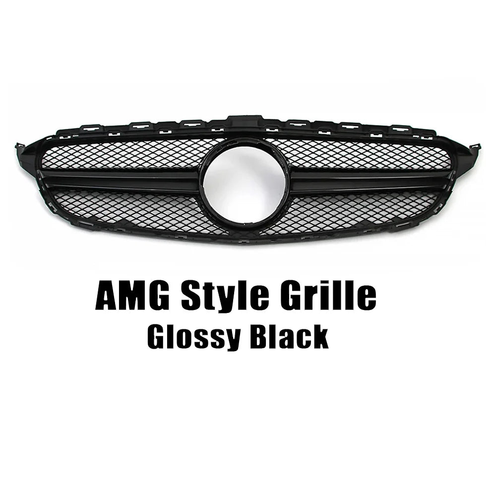 XVIP GTR Style Front Racing Grille For Mercedes Benz C-Class W205 2015-2018 C180 C200 C300 Chrome Diamonds Style Bumper Grilles